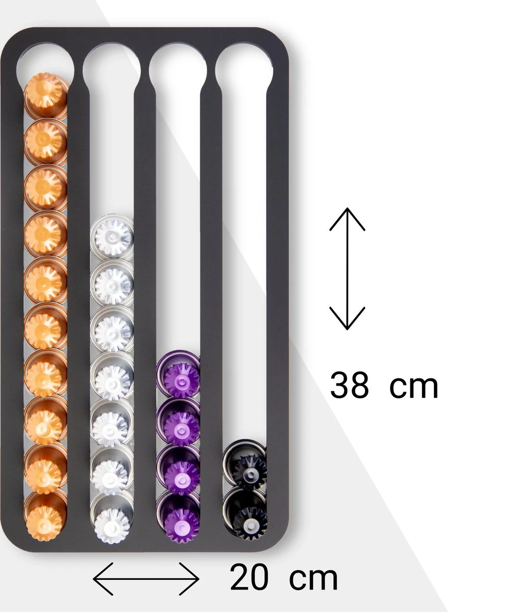 Jooba Capsulehouder Nespresso - Koffiecups Houder - Wandhouder - Mat Zwart- 40 Capsules - Cuphouder 8 Jooba Capsulehouder Nespresso - Koffiecups Houder - Wandhouder - Mat Zwart- 40 Capsules - Cuphouder - Afbeelding 6