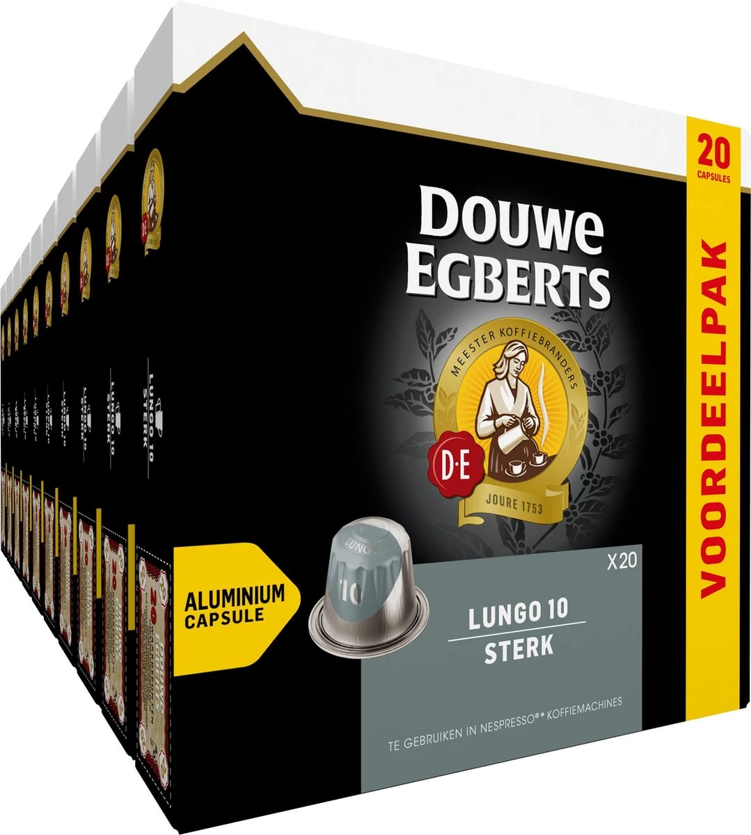 Douwe Egberts Lungo Sterk (10) - 10 X 20 Koffiecups 3 Douwe Egberts Lungo Sterk (10) - 10 X 20 Koffiecups