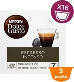Nescafé Dolce Gusto Espresso Intenso Cups - 3 X 16 Stuks -Café 1082x1200