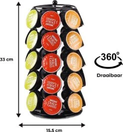 Statch Capsule Houder Voor Dolce Gusto Cups - Koffie Houder En Standaard - 360º Draaibaar - 35 Capsules - Zwart 11 Statch Capsule Houder Voor Dolce Gusto Cups - Koffie Houder En Standaard - 360º Draaibaar - 35 Capsules - Zwart -Café 1121x1200