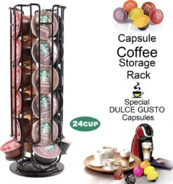 TDR-Draaibare Dolce Gusto Capsulehouder 24st Zwart