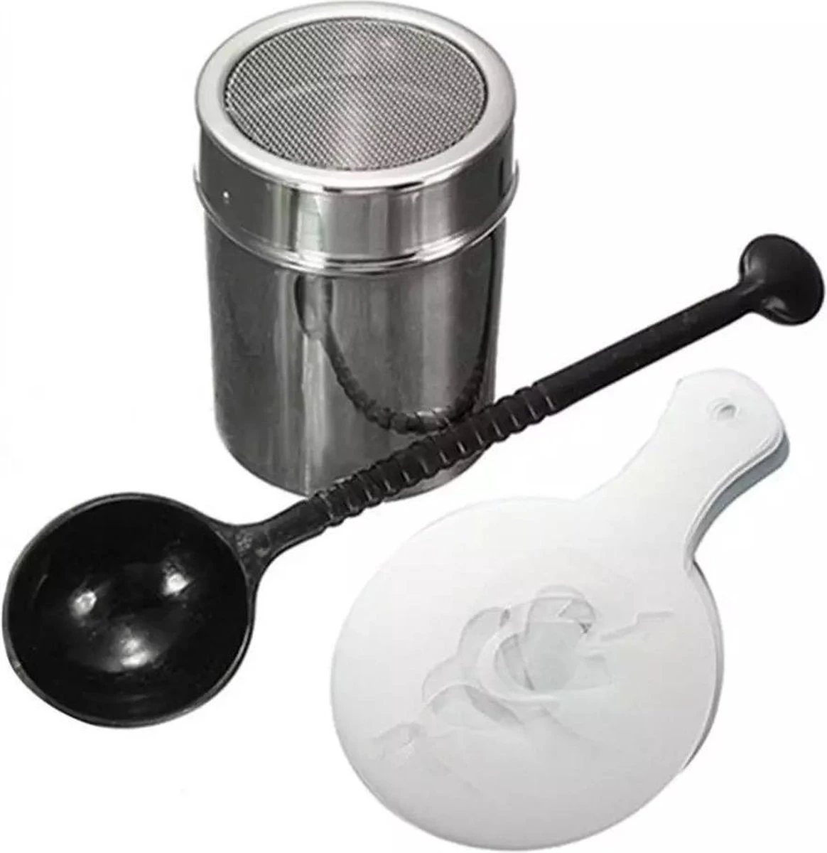 SVH Company RVS Cappuccino Set Cacao Strooier Koffie Sjablonen Barista Tools - 18 Delig 3 SVH Company RVS Cappuccino Set Cacao Strooier Koffie Sjablonen Barista Tools - 18 Delig