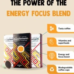 Cupplement Energy/Focus Blend Dark Roast Espresso - 10 Nespresso Koffiecups - Koffie Met Vitamines, Extra Cafeïne En Superfoods - Duurzame Biologische Afbreekbare Koffie Capsules -Café 1198x1200 4