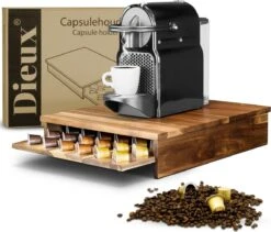 Dieux - Capsulehouder - 42 Capsules - Acacia Hout - Capsulehouder Nespresso - Luxe Kwaliteit - Nespresso - Cuphouder - Nespresso Cups - Cuphouder - Keuken - Koffie Apparaat - Pasen