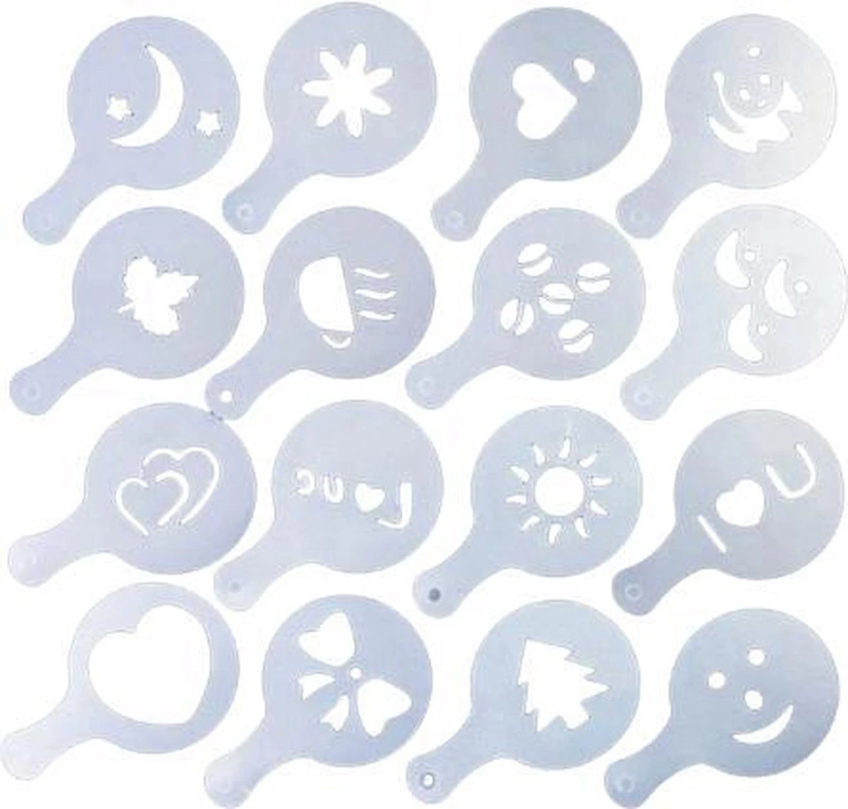 Merkloos Cappuccino Sjabloon - Herbruikbaar Barista Set - Cacao Sjablonen - 16 Stuks 9 Merkloos Cappuccino Sjabloon - Herbruikbaar Barista Set - Cacao Sjablonen - 16 Stuks - Afbeelding 7