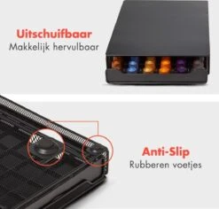 KitchenBrothers Capsulehouder - Met Lade - Nespresso - 60 Cups - Zwart 15 KitchenBrothers Capsulehouder - Met Lade - Nespresso - 60 Cups - Zwart -Café 1200x1146 3