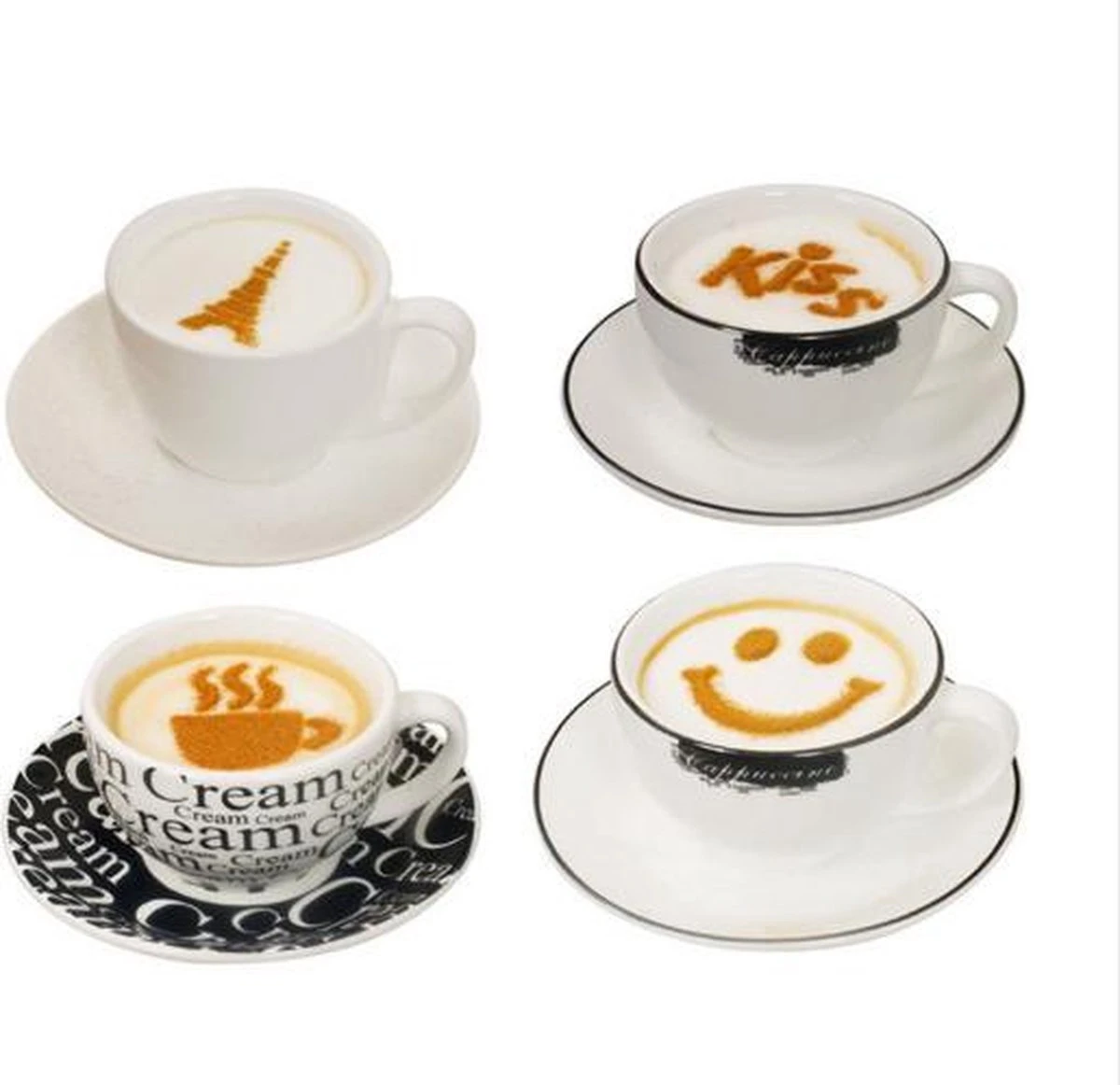 Merkloos Cappuccino Sjabloon - Herbruikbaar Barista Set - Cacao Sjablonen - 16 Stuks 8 Merkloos Cappuccino Sjabloon - Herbruikbaar Barista Set - Cacao Sjablonen - 16 Stuks - Afbeelding 6