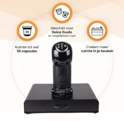 Capsulehouder Met Lade Dolce Gusto - Cups Houder Voor 36 Koffie Capsules - Capsulehouders - Incl. 4 Onderzetters - RVS - Zwart 14 Capsulehouder Met Lade Dolce Gusto - Cups Houder Voor 36 Koffie Capsules - Capsulehouders - Incl. 4 Onderzetters - RVS - Zwart -Café 1200x1177 2