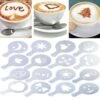 Merkloos Cappuccino Sjabloon - Herbruikbaar Barista Set - Cacao Sjablonen - 16 Stuks