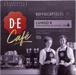 Douwe Egberts D.E Café Lungo Koffiecups - Intesiteit 8/12 - 10 X 20 Capsules -Café 1200x1185