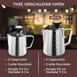 RoiCuisine® Melkopschuimkan - Met Thermometer - 350ml - Melkkannetje - Barista - RVS 15 RoiCuisine® Melkopschuimkan - Met Thermometer - 350ml - Melkkannetje - Barista - RVS -Café 1200x1198 3