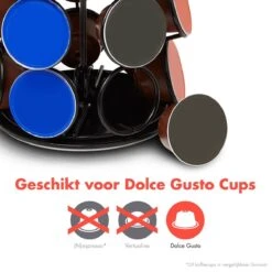 KitchenBrothers Capsulehouder - Dolce Gusto - 35 Cups - Draaibaar - Zwart -Café 1200x1200 270