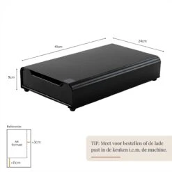 Kitchen Lab Co.® Capsule Houder Dolce Gusto, Nespresso En Nespresso Vertuo - Zwart - Max. 55 Capsules - Met Lade - Incl. Koffie Recepten E-boek -Café 1200x1200 315