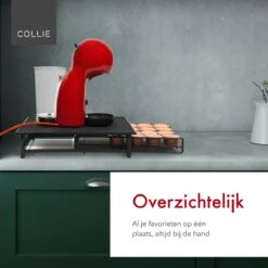 COLLIE - Dolce Gusto Cuphouder - Koffiecups Houder - Koffiecups Houder - Met Lade - 24 Cups - RVS - Matzwart -Café 1200x1200 357