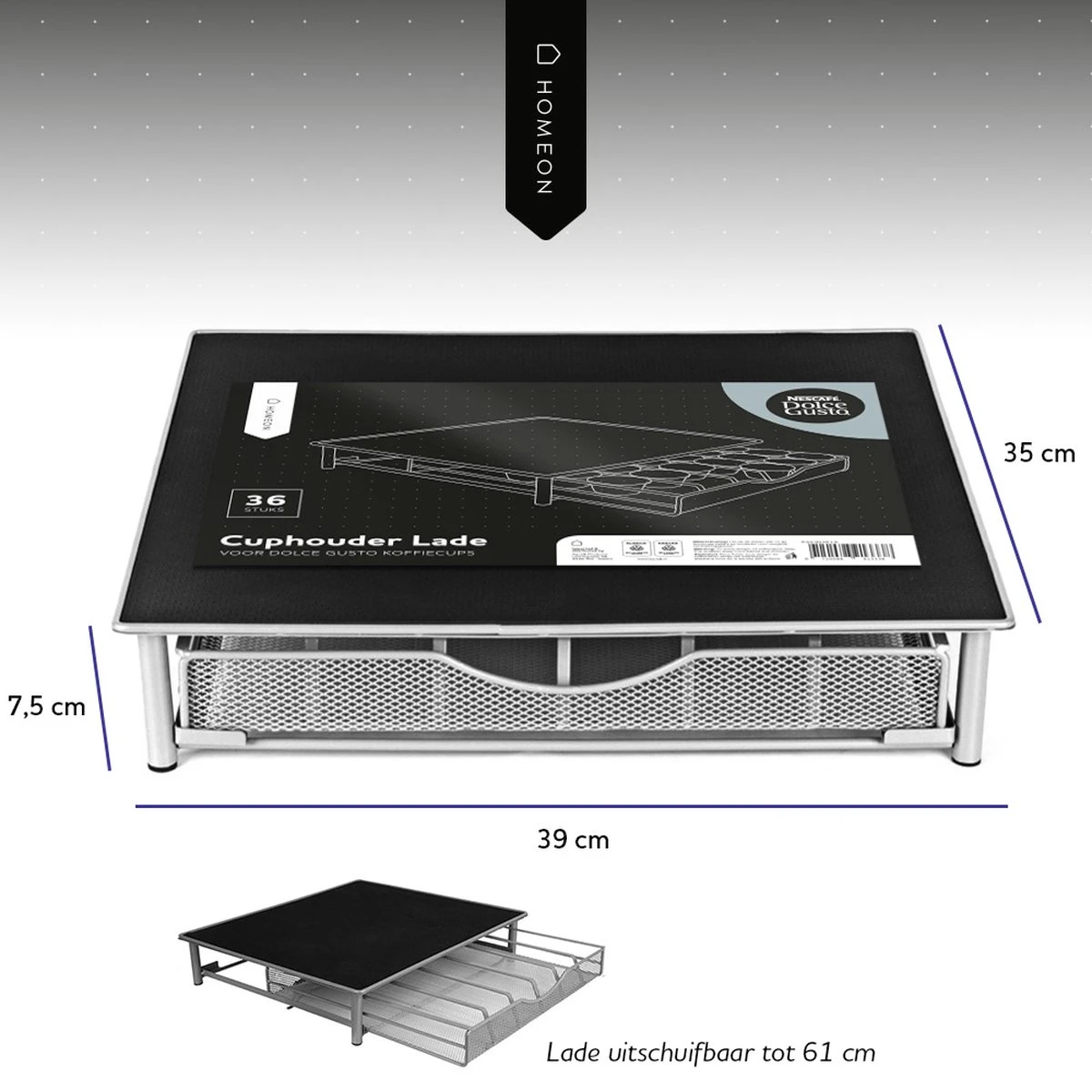 Capsulehouder Voor Dolce Gusto Met Lade - Koffiecups Houder Voor 36 Cups - Anti Slip 10 Capsulehouder Voor Dolce Gusto Met Lade - Koffiecups Houder Voor 36 Cups - Anti Slip - Afbeelding 8