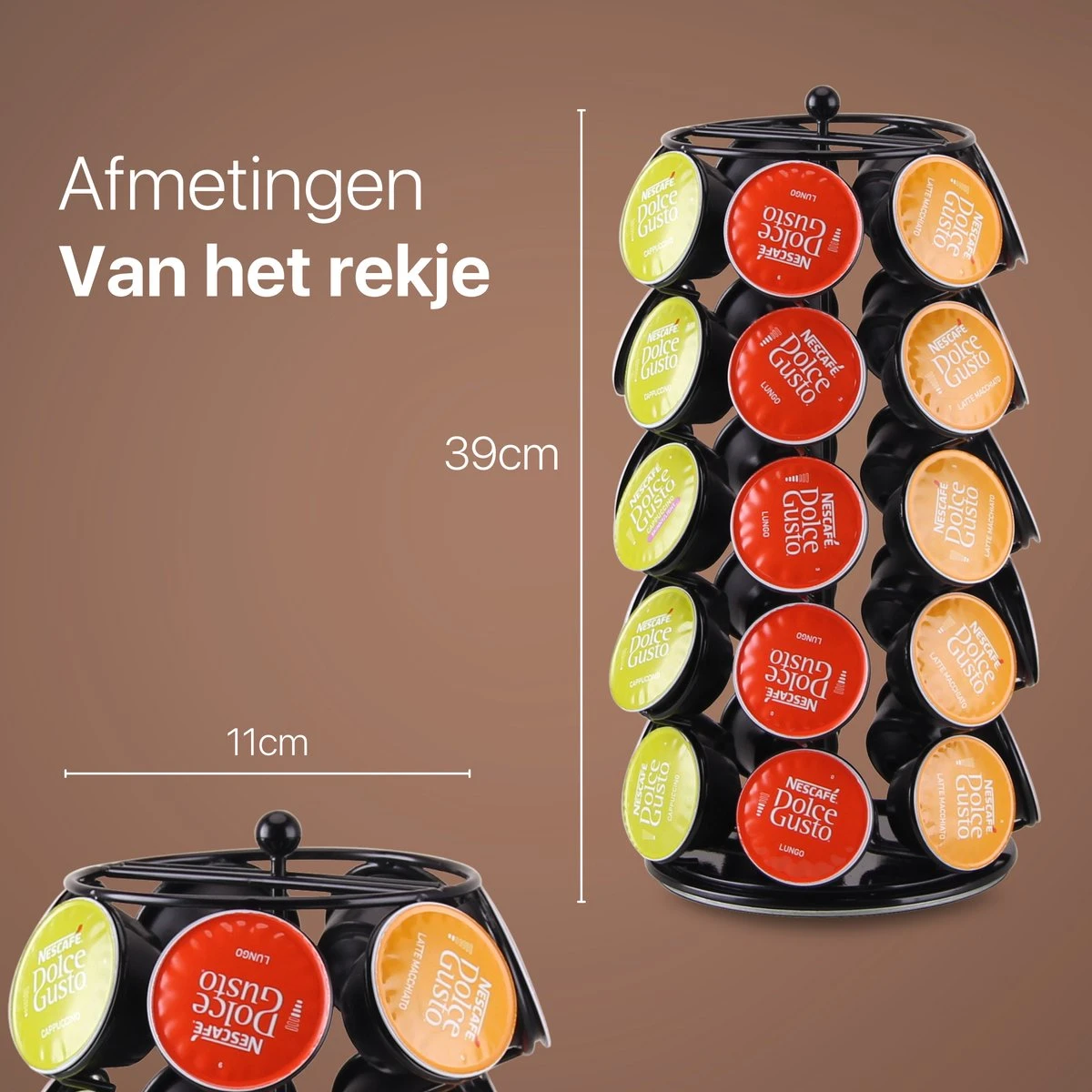 Capsulehouder - Capsulehouders Dolce Gusto - 35 Cups - Draaibaar - Koffiecups Houder - Zwart 6 Capsulehouder - Capsulehouders Dolce Gusto - 35 Cups - Draaibaar - Koffiecups Houder - Zwart - Afbeelding 4