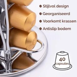 Kitch&Life Nespresso Capsulehouder - 40 Cups - Koffiecups Houder - Chrome -Café 1200x1200 410
