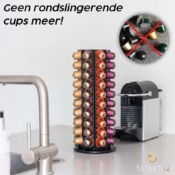 Capsulehouder Voor 80 Nespresso Koffiecups - Nespresso Cups - Koffiecups Houder - 360º Draaibaar Zwart -Café 1200x1200 423