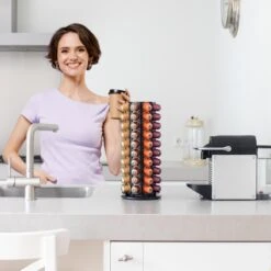 Capsulehouder Voor 80 Nespresso Koffiecups - Nespresso Cups - Koffiecups Houder - 360º Draaibaar Zwart -Café 1200x1200 426