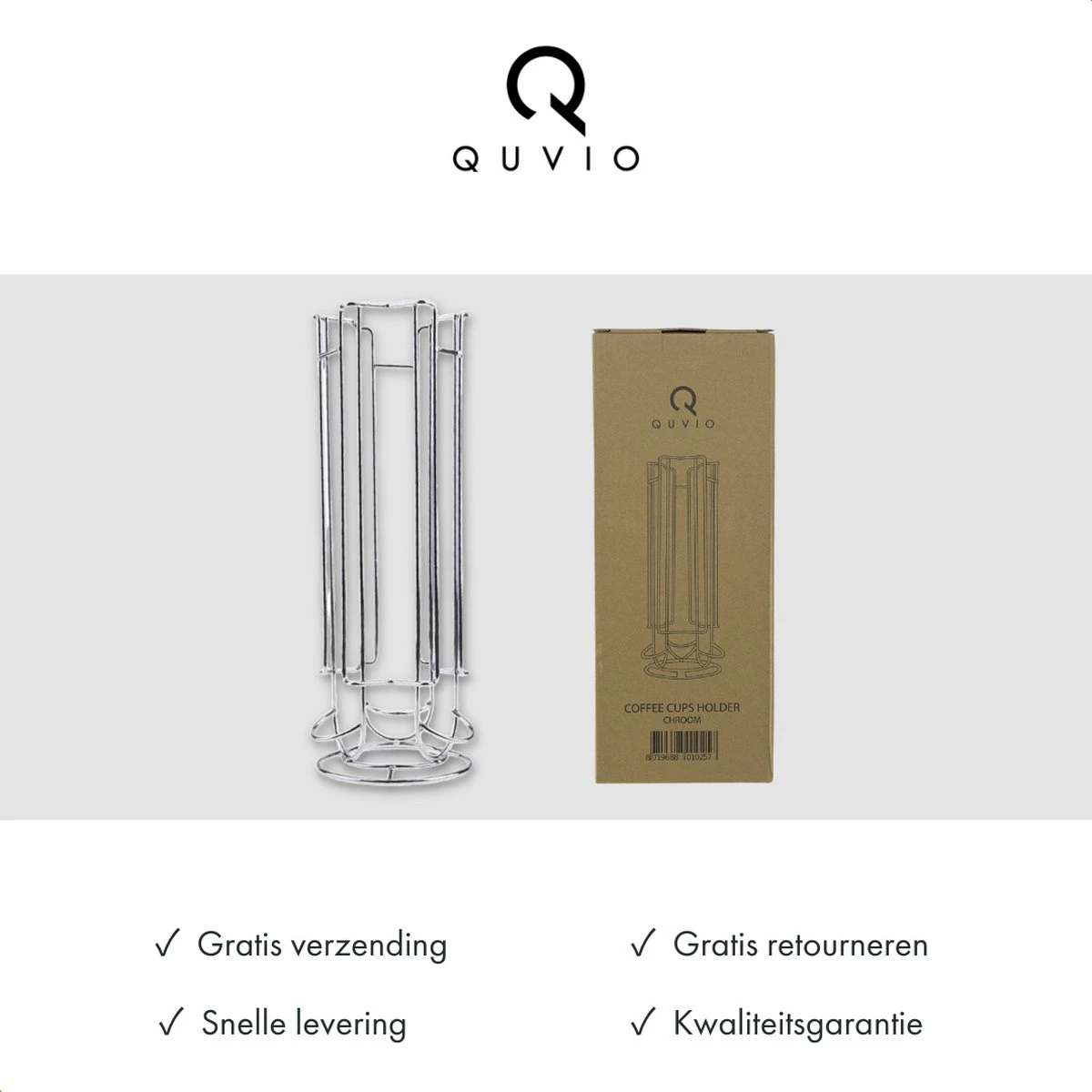 QUVIO Capsulehouders Geschikt Voor 18 Dolce Gusto Capsules – Koffie Capsule Standaard – Koffiepadhouder – Capsule Houder – Koffie Houder – Espresso – Pad Organizer - Chroom - 12 X 12 X 32,5 Cm (lxbxh) – RVS - Zilver 10 QUVIO Capsulehouders Geschikt Voor 18 Dolce Gusto Capsules – Koffie Capsule Standaard – Koffiepadhouder – Capsule Houder – Koffie Houder – Espresso – Pad Organizer - Chroom - 12 X 12 X 32,5 Cm (lxbxh) – RVS - Zilver - Afbeelding 8
