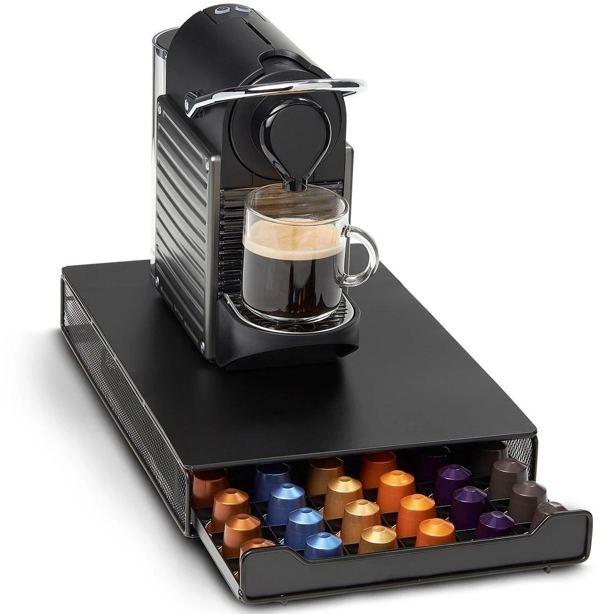KitchenBrothers Capsulehouder - Met Lade - Nespresso - 60 Cups - Zwart 3 KitchenBrothers Capsulehouder - Met Lade - Nespresso - 60 Cups - Zwart