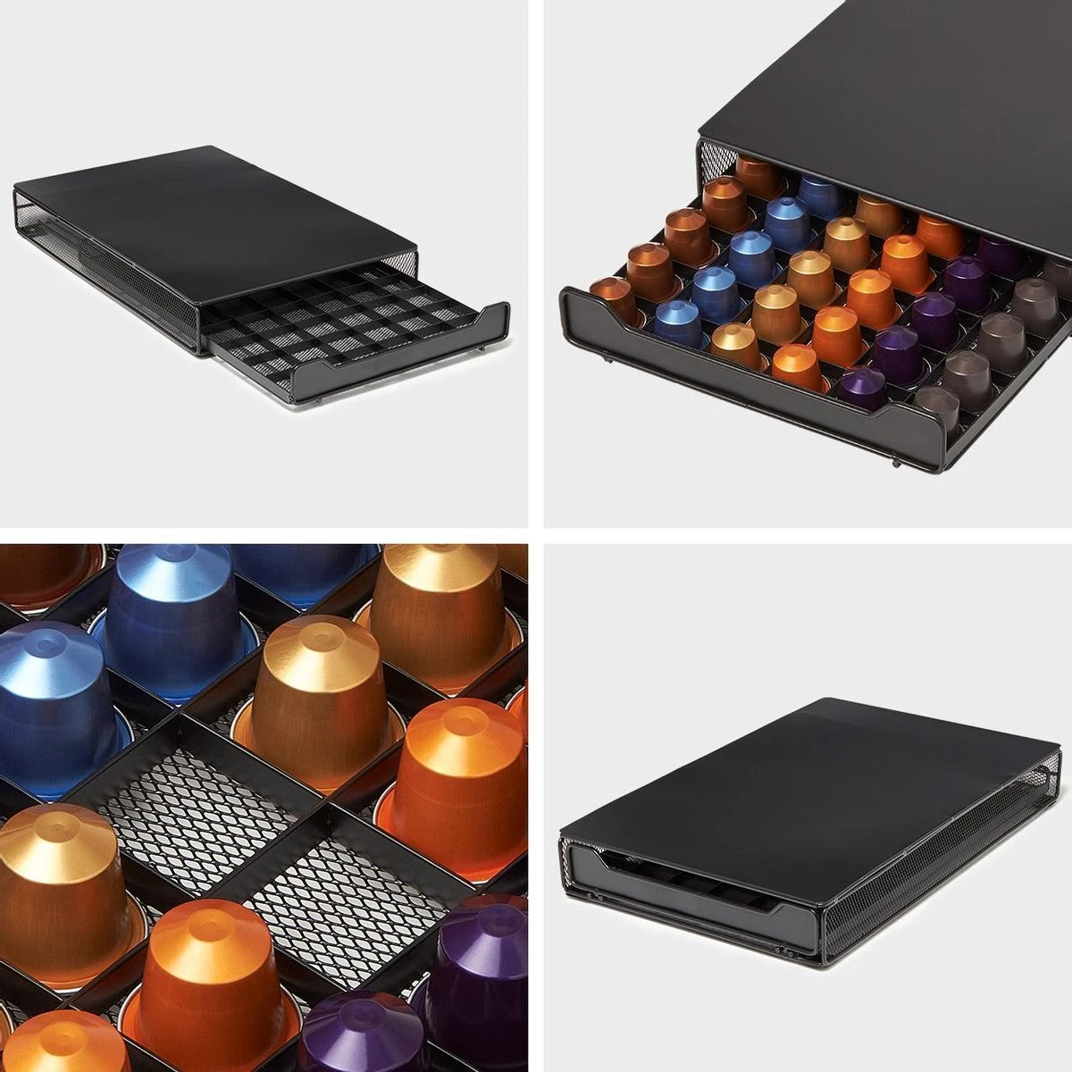 KitchenBrothers Capsulehouder - Met Lade - Nespresso - 60 Cups - Zwart 8 KitchenBrothers Capsulehouder - Met Lade - Nespresso - 60 Cups - Zwart - Afbeelding 6