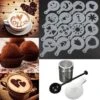 Merkloos RVS Cappuccino / Cacao Strooier Set - Met Koffie / Cacao Sjablonen & Barista Tools -Café 1200x1200 608