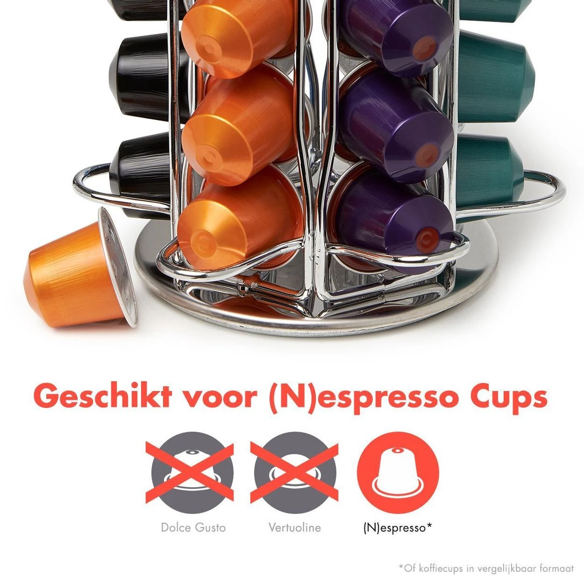 KitchenBrothers Capsulehouder - Nespresso - 42 Cups - Draaibaar - RVS 5 KitchenBrothers Capsulehouder - Nespresso - 42 Cups - Draaibaar - RVS - Afbeelding 3