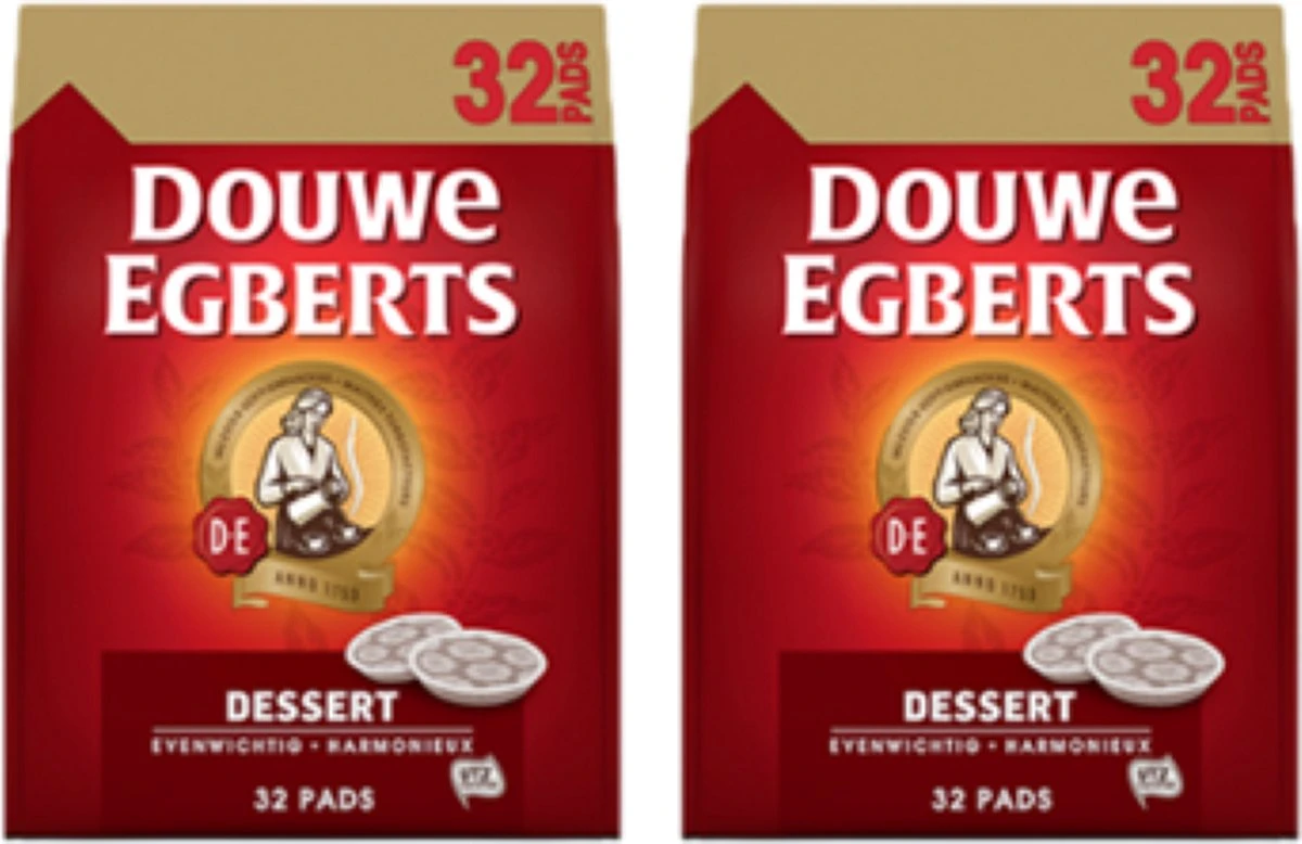 2x Douwe Egberts - Dessert Koffie Pads - 32 Stuks 3 2x Douwe Egberts - Dessert Koffie Pads - 32 Stuks