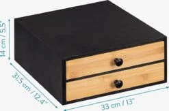 Navaris Bamboe Capsulehouder Met Lades - 33 X 35 X 14 Cm - Koffiecups Houder Voor Max. 72 Cups - Zwart -Café 1200x794