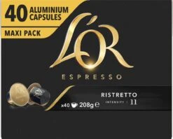 L'OR Espresso Ristretto Koffiecups - Intensiteit 11/12 - 4 X 40 Capsules -Café 1200x965 2