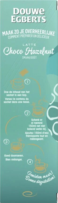 Douwe Egberts Latte Choco Hazelnut Oploskoffie - 5/9 Intensiteit - 5 X 8 Zakjes -Café 343x1200 3