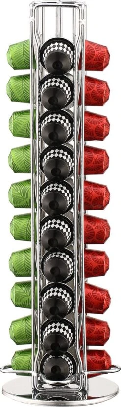Behave Capsulehouder Nespresso - 360° Draaibaar - Cuphouder - Zilverkleur - 40 Capsules