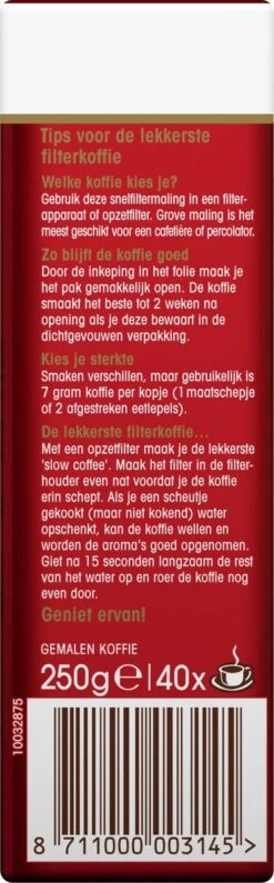Douwe Egberts Aroma Rood Filterkoffie - 24 X 250 Gram -Café 373x1200