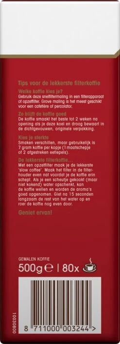 Douwe Egberts Aroma Rood Filterkoffie - 6 X 500 Gram -Café 420x1200 5