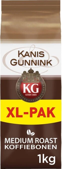 Kanis & Gunnink Medium Roast Koffiebonen - 4 X 1000 Gram - Voordeelverpakking -Café 443x1200