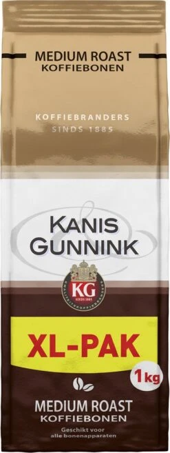 Kanis & Gunnink Medium Roast Koffiebonen - 4 X 1000 Gram - Voordeelverpakking -Café 451x1200