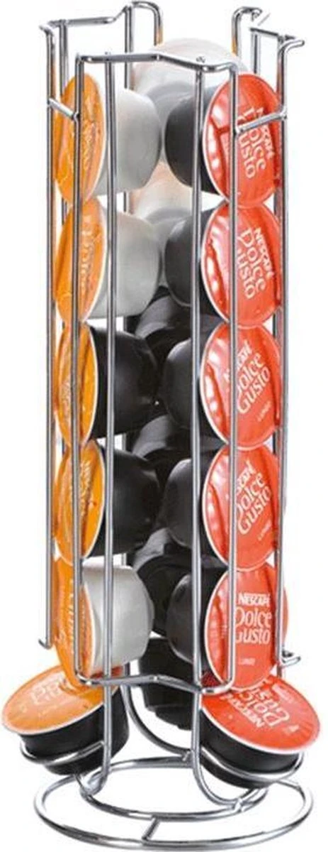 QUVIO Capsulehouders Geschikt Voor 18 Dolce Gusto Capsules – Koffie Capsule Standaard – Koffiepadhouder – Capsule Houder – Koffie Houder – Espresso – Pad Organizer - Chroom - 12 X 12 X 32,5 Cm (lxbxh) – RVS - Zilver 3 QUVIO Capsulehouders Geschikt Voor 18 Dolce Gusto Capsules – Koffie Capsule Standaard – Koffiepadhouder – Capsule Houder – Koffie Houder – Espresso – Pad Organizer - Chroom - 12 X 12 X 32,5 Cm (lxbxh) – RVS - Zilver