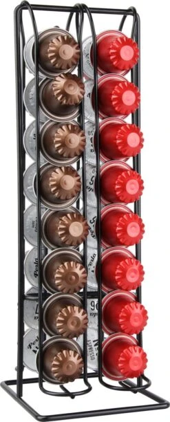 Niceey Capsule Houder - Cuphouder Voor Nespresso - 32 Capsules - RVS - Zwart -Café 486x1200 1