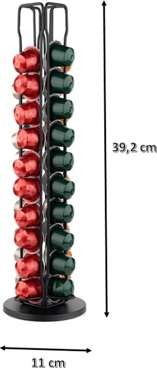 Merkloos Capsulehouder - Nespresso - Cuphouder - Voor 40 Cups -Koffiecups Houder - Zwart - 360° Draaibaar 4 Merkloos Capsulehouder - Nespresso - Cuphouder - Voor 40 Cups -Koffiecups Houder - Zwart - 360° Draaibaar - Afbeelding 2