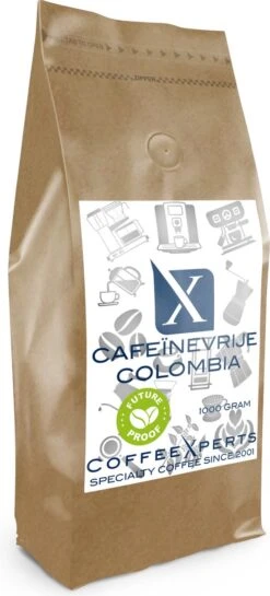 Koffiebonen - Cafeïnevrije Colombia - 1 Kg - Future Proof - Espresso - Cappuccino - Filterkoffie - Specialty Coffee - Decaf - Vers Gebrande Aromatische Koffie - Koffie Bonen Voor Volautomatische En Handmatige Koffiemachine Met Bonen -Café 544x1200