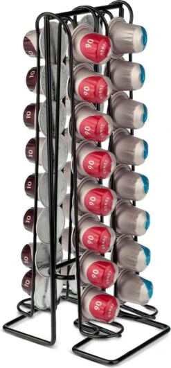 Capsulehouder Voor Nespresso - 32 Koffie Cups – Cup Dispenser – Koffiecups Houder - Metaal – Zwart