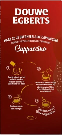 Douwe Egberts Verwenkoffie Cappuccino Oploskoffie - 5 X 10 Zakjes 15 Douwe Egberts Verwenkoffie Cappuccino Oploskoffie - 5 X 10 Zakjes -Café 559x1200