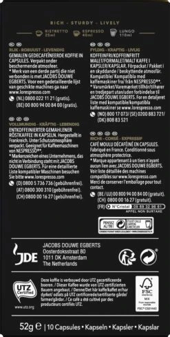 L'OR Espresso Ristretto Decaffeinato - Intensiteit 9/12 - 10 X 10 Capsules -Café 607x1200 4