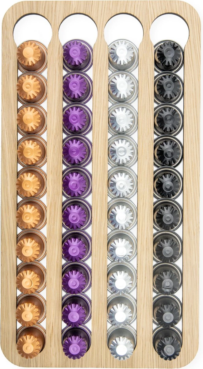 Jooba Capsulehouder Nespresso - Koffiecups Houder - Wandhouder - Hout - 40 Capsules - Cuphouder 3 Jooba Capsulehouder Nespresso - Koffiecups Houder - Wandhouder - Hout - 40 Capsules - Cuphouder