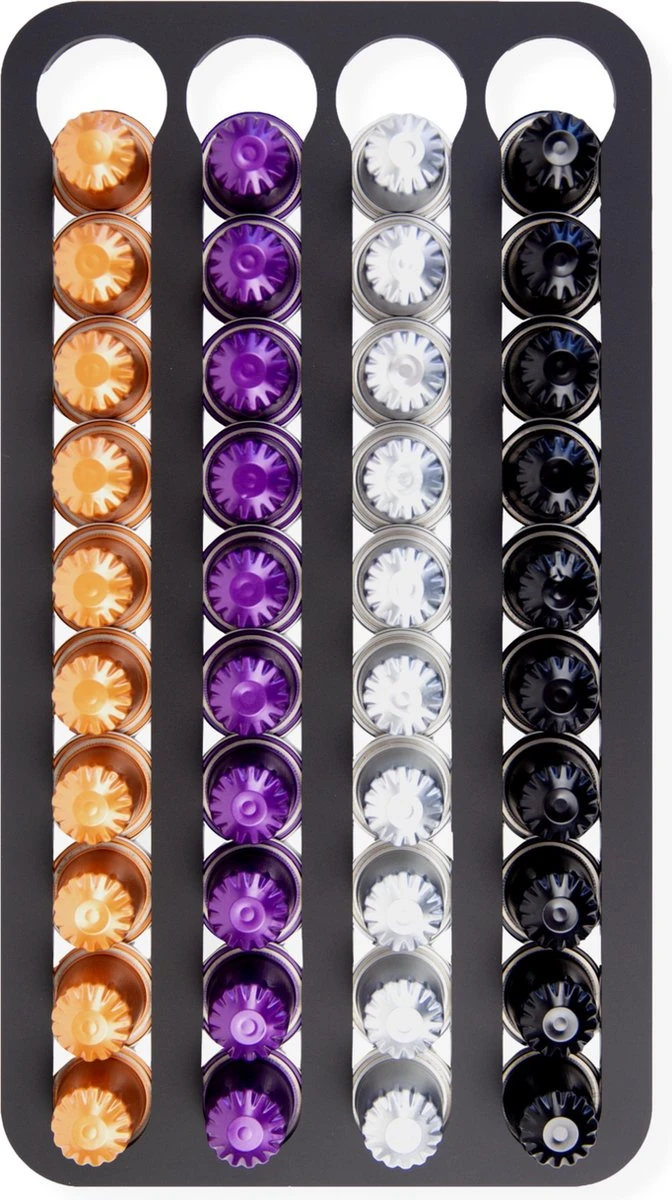 Jooba Capsulehouder Nespresso - Koffiecups Houder - Wandhouder - Mat Zwart- 40 Capsules - Cuphouder 3 Jooba Capsulehouder Nespresso - Koffiecups Houder - Wandhouder - Mat Zwart- 40 Capsules - Cuphouder