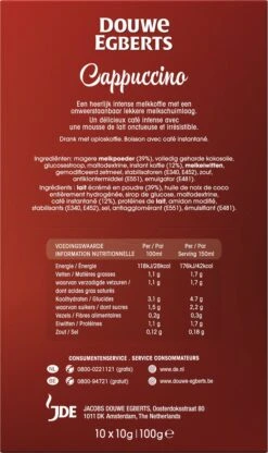 Douwe Egberts Verwenkoffie Cappuccino Oploskoffie - 5 X 10 Zakjes 13 Douwe Egberts Verwenkoffie Cappuccino Oploskoffie - 5 X 10 Zakjes -Café 713x1200 1