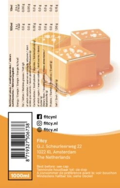 Fitcy | Koffiesiroop | Salted Caramel | Barista Syrup | Zero | Vegan | Vetvrij | Suikervrij | Keto-vriendelijk | Koffie | Siroop | MET DOSEERPOMP | 1L -Café 764x1200