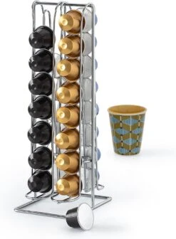 RVS Cuphouder En Standaard Voor 32 Nespresso Cups - Capsulehouder Metaal