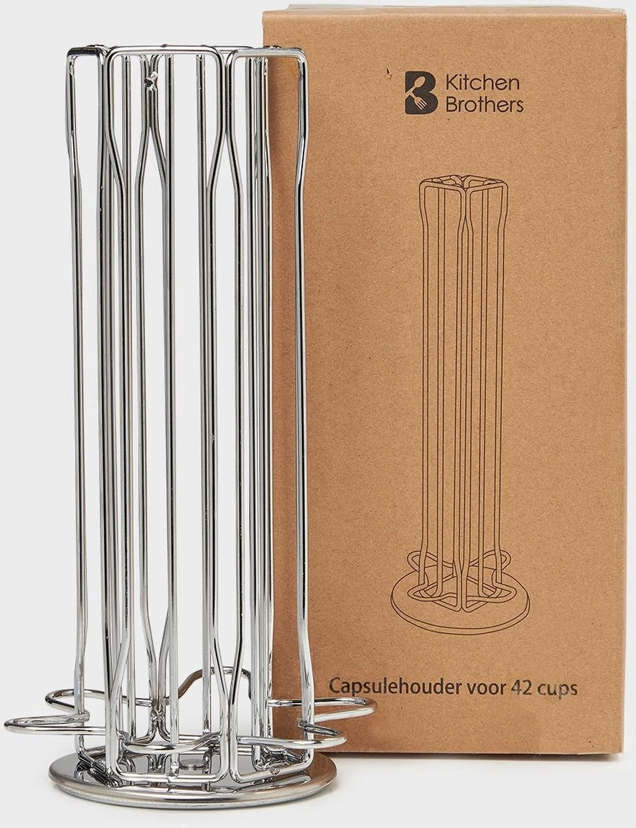 KitchenBrothers Capsulehouder - Nespresso - 42 Cups - Draaibaar - RVS 11 KitchenBrothers Capsulehouder - Nespresso - 42 Cups - Draaibaar - RVS - Afbeelding 9